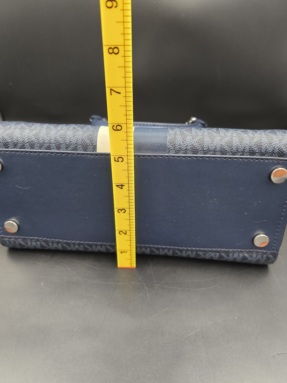 Michael Kors Navy Stripe Signature Satchel - Picture 11 of 13